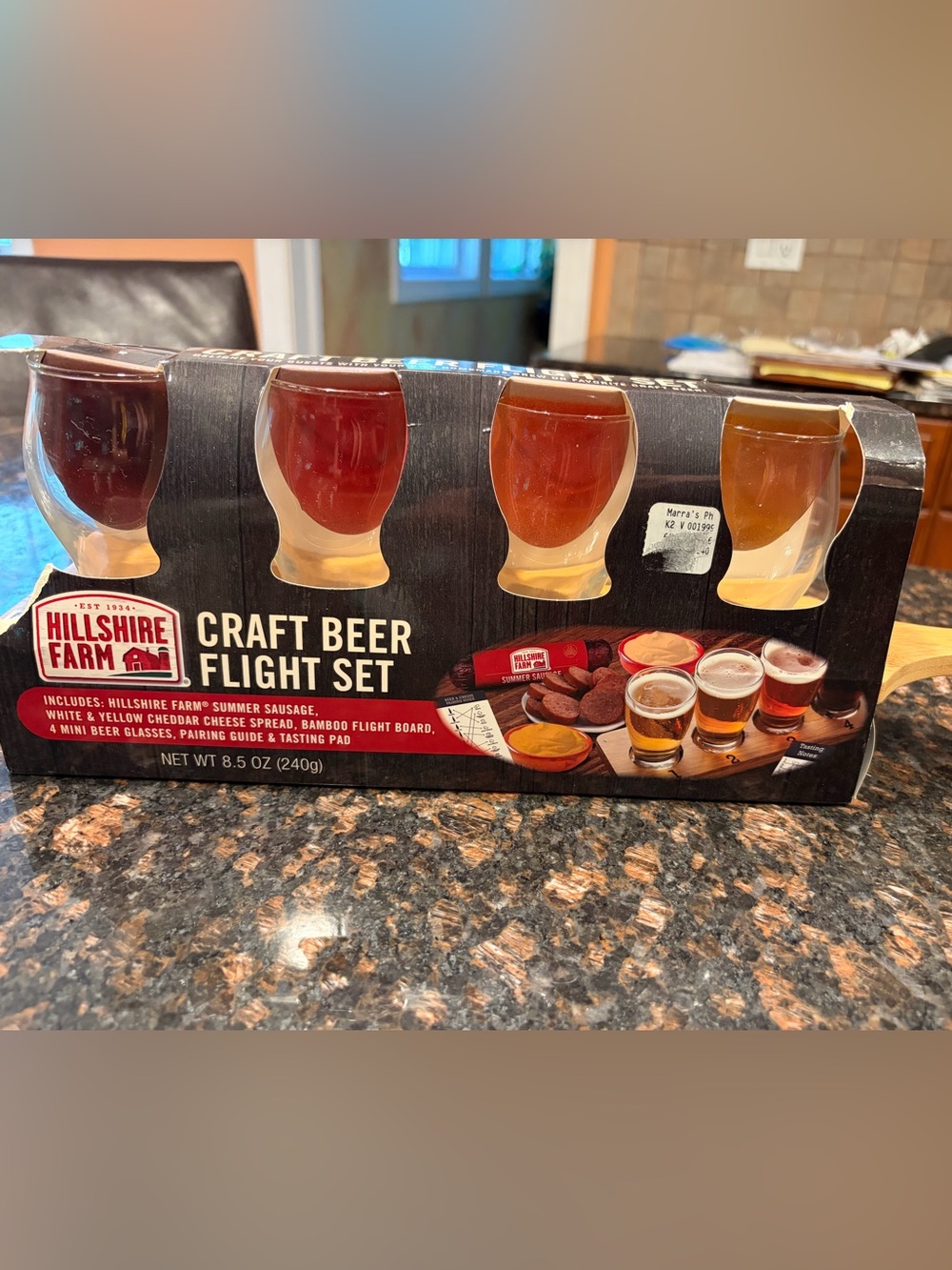 Hillshire Farm Craft Beer FLight Set with Bamboo Board, Summer Sausage & Cheese